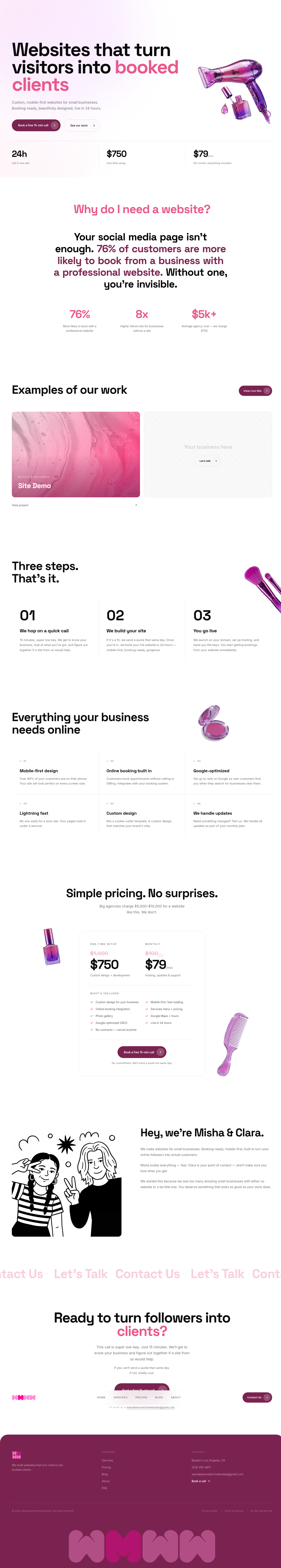 Teardown screenshot of wemakewonderfulwebsites.com
