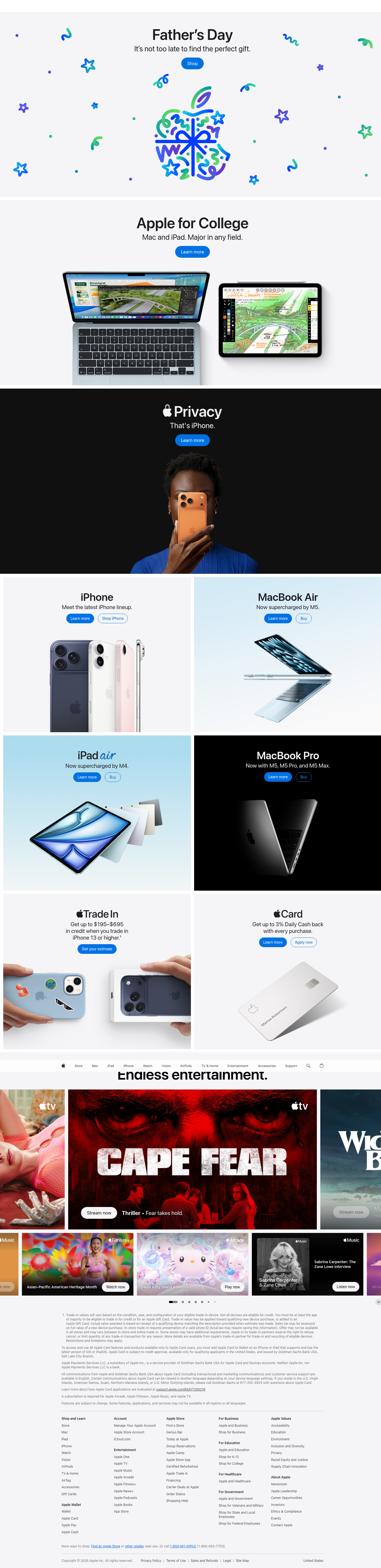 Teardown screenshot of apple.com