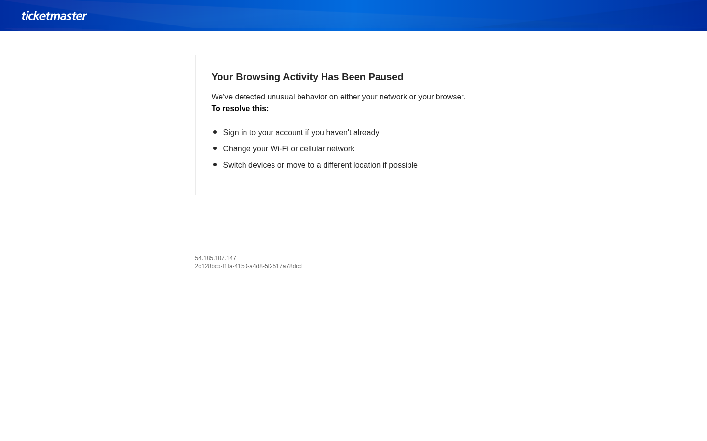 Teardown screenshot of www.ticketmaster.com