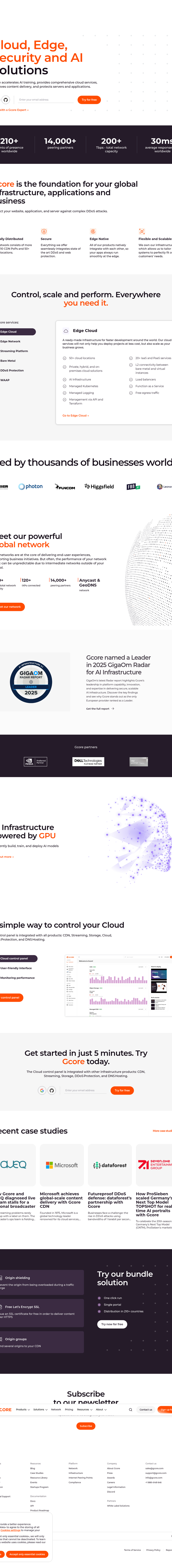 Teardown screenshot of gcore.com