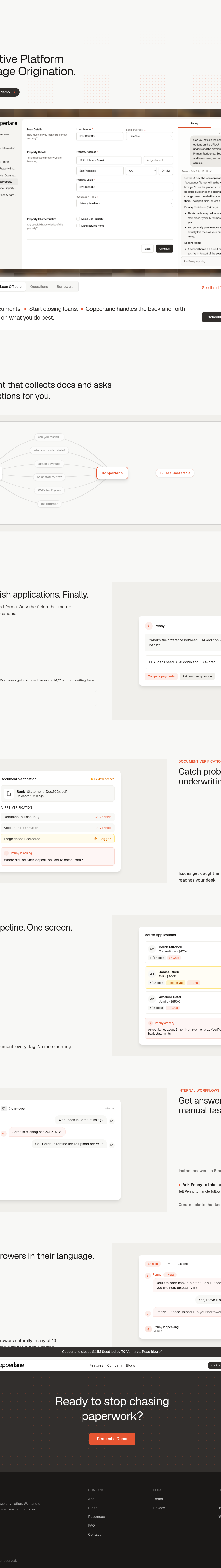 Teardown screenshot of www.copperlane.ai