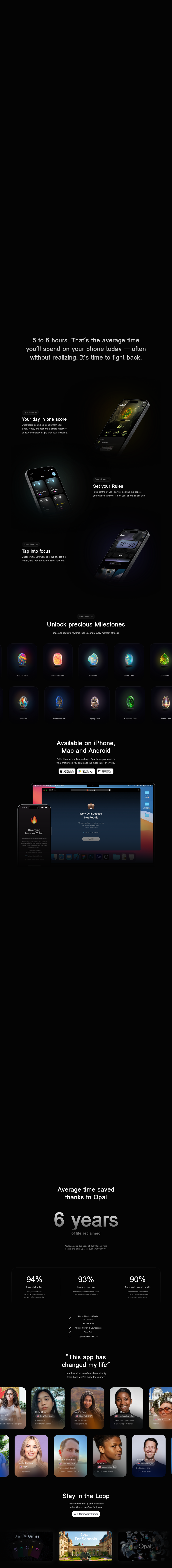 Teardown screenshot of opalapp.com