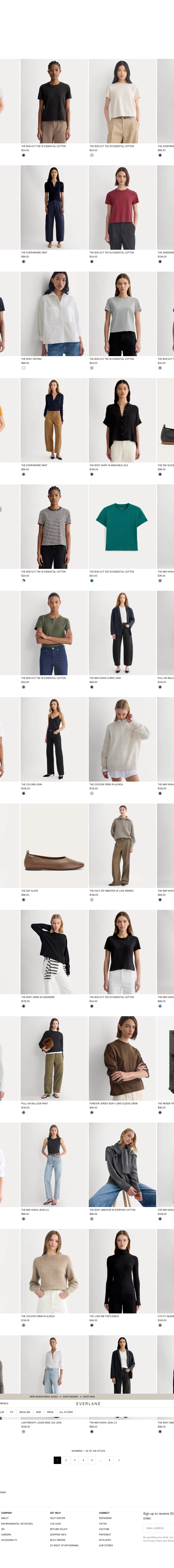 Teardown screenshot of www.everlane.com