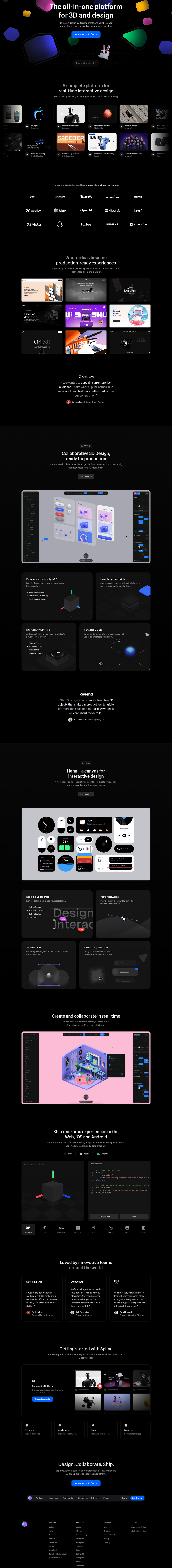 Teardown screenshot of spline.design