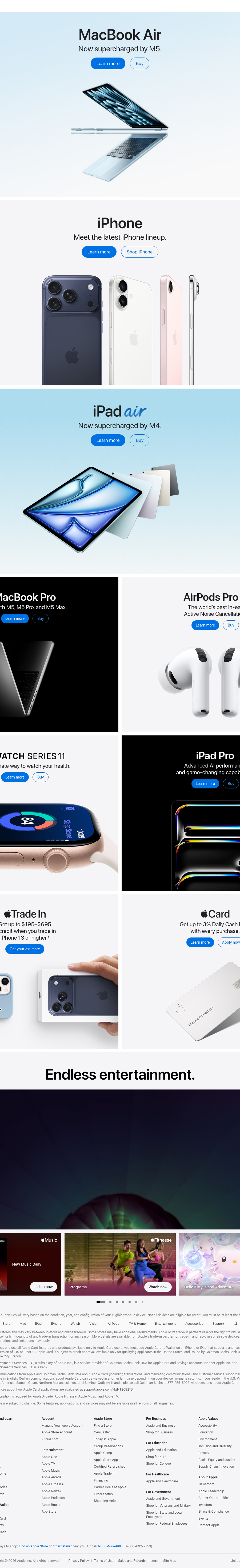 Teardown screenshot of apple.com