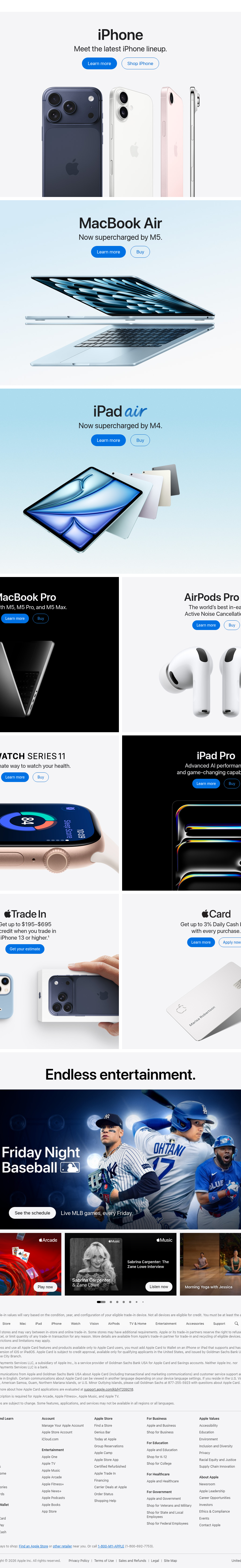 Teardown screenshot of apple.com
