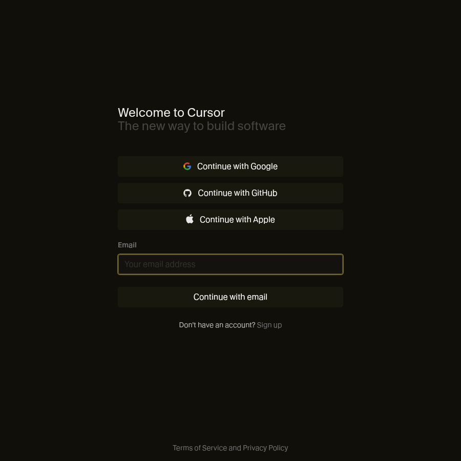 Teardown screenshot of cursor.com