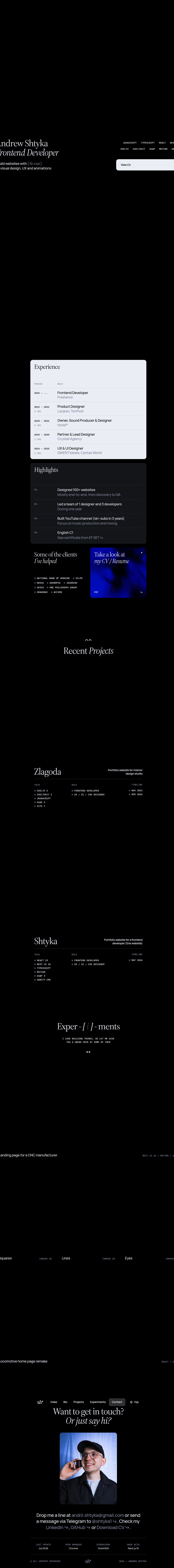 Teardown screenshot of andrewshtyka.pp.ua