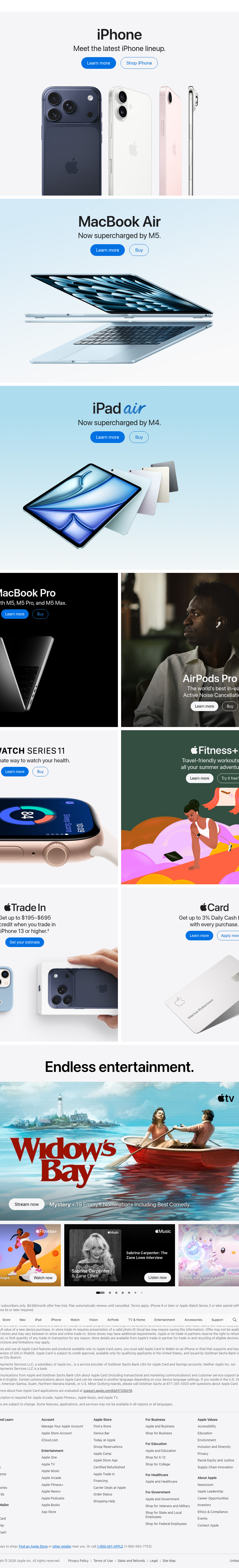 Teardown screenshot of apple.com