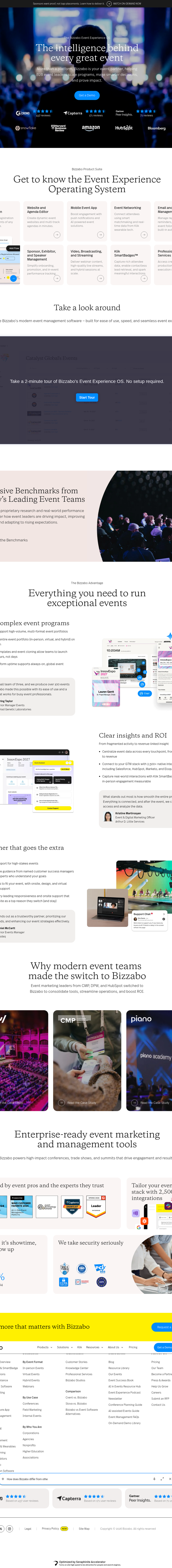 Teardown screenshot of bizzabo.com