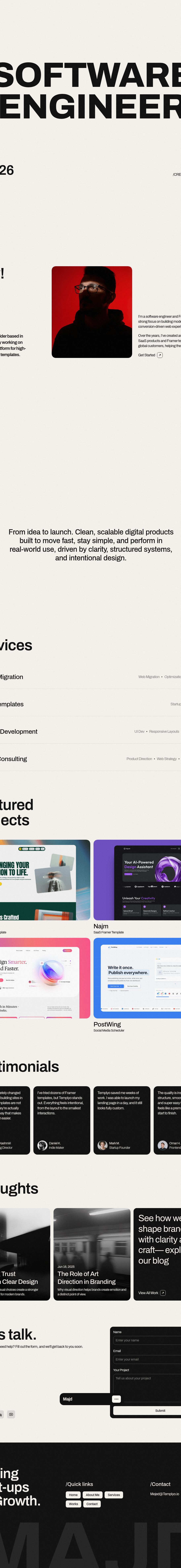 Teardown screenshot of majd-portfolio.framer.website